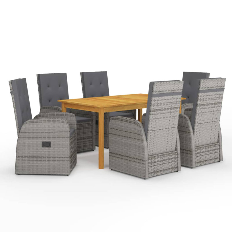 Ensemble repas pour 6 personnes avec coussins Bocea, l 35,43 po x L 59,06 po x H 29,13 po