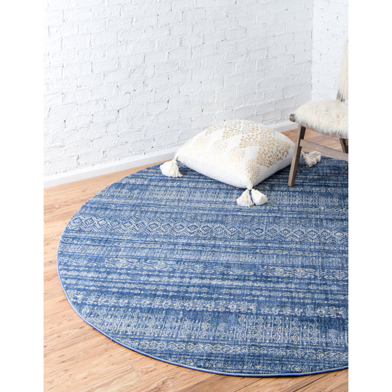 Zandra Chevron Indoor Rug, Round 8'