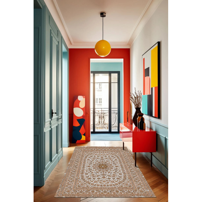 Sahair Performance Washable Oriental Indoor / Outdoor Rug, Rectangle 5' x 9'11"