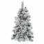 Arbre de Noël enneigé pré-éclairé avec pommes de pin-91515266