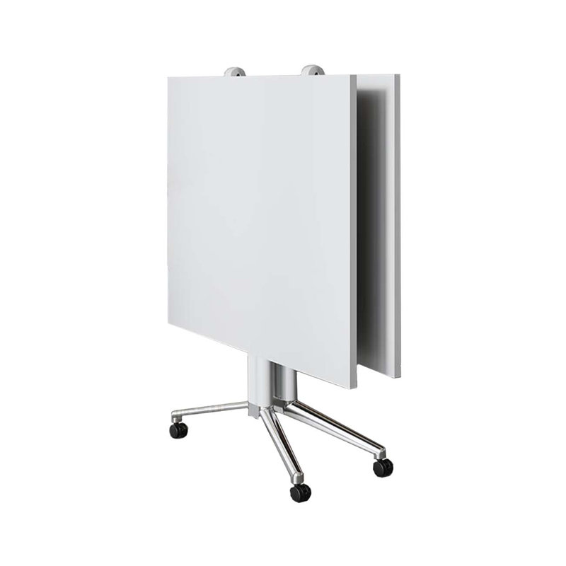 Table d'ordinateur pliable blanche avec poulie 78,74 po
