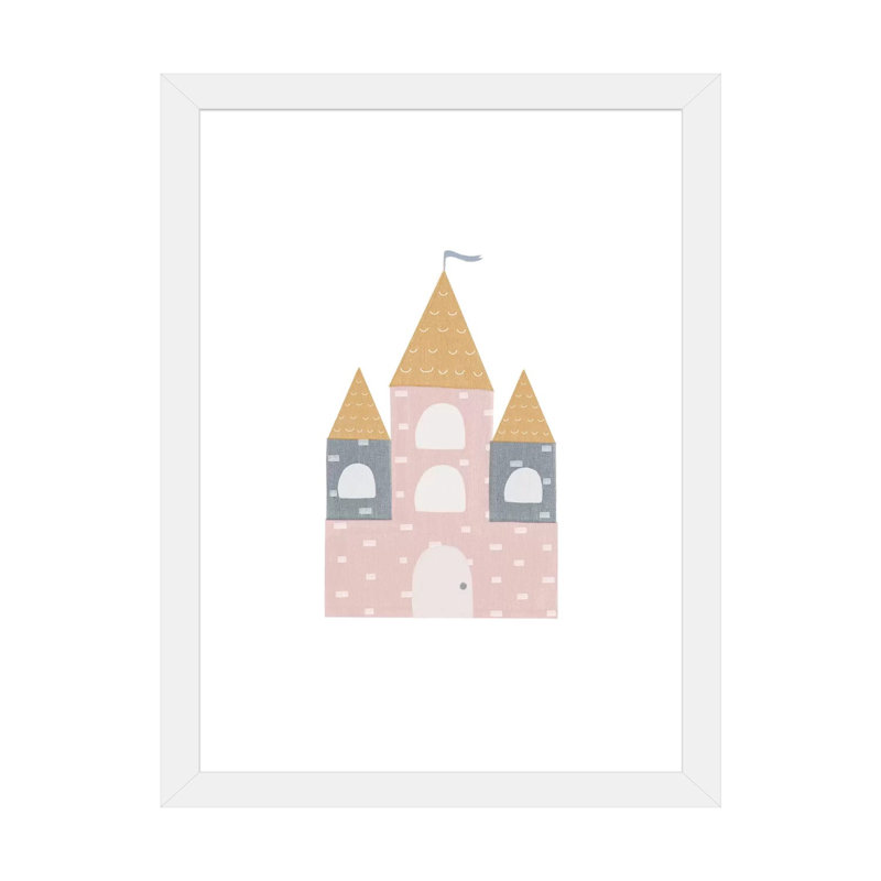 Décoration murale château pour enfants, H 32 po x l 24 po x P 1 po, Papier encadré blanc