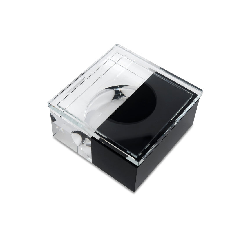 Shallow Black Clear Shallow Bowl