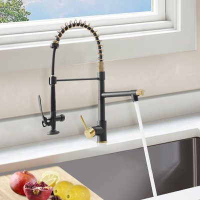Topcraft Single‑Handle Single‑Hole Kitchen Faucet with Pull Down Sprayer