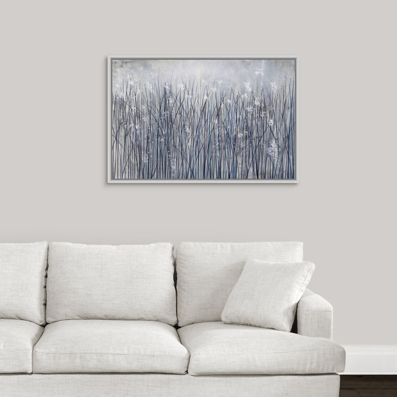 « herbey brume », impression sur toile, H 25,7 po x l 37,7 po x p 1,75 po, Cadre flottant blanc