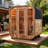 4-6 Person Outdoor Square Sauna Room, Pre-Built Red Cedar Wood Sauna Cabin With 9Kw Heater For Backyard Home Spa