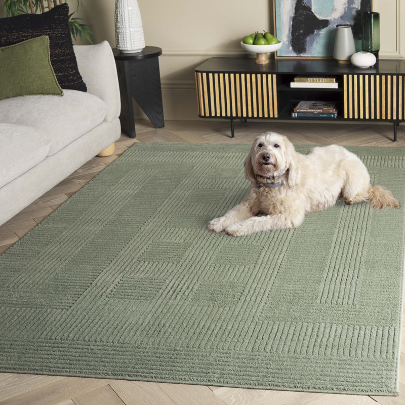 Euriel Performance Solid Color Rug, Rectangle 6' x 8'