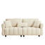 Tissu en chenille avec accoudoirs de 80 po, 3, 2 coussins et 1 coussin lombaire, chic pour le salon, la chambre à coucher, un appartement, un bureau, beige avec des sangles, fabrication-675829985-675829983