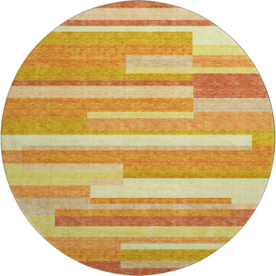 Premium Machine Washable Prisco Orange Rug