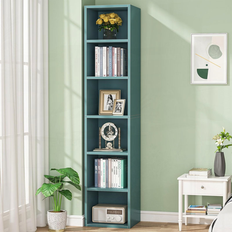Bibliothèque de rangement à six niveaux, Bleu