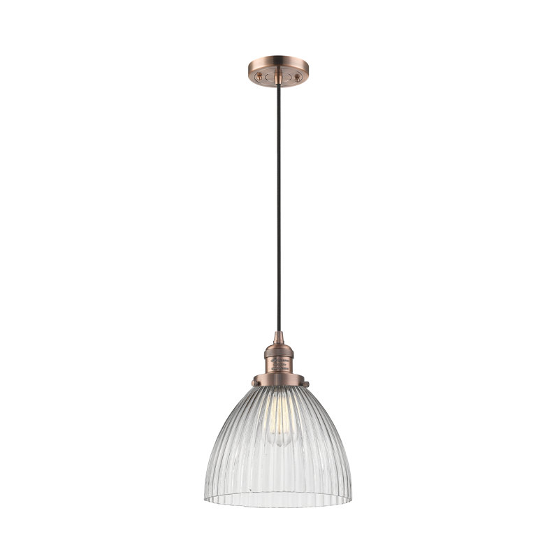 Tallulah 1 - Light Single Pendant, Antique Copper, 6 Watt Vinage LED Bulb