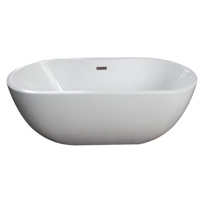 55.5'' x 29'' Freestanding Soaking Acrylic Bathtub