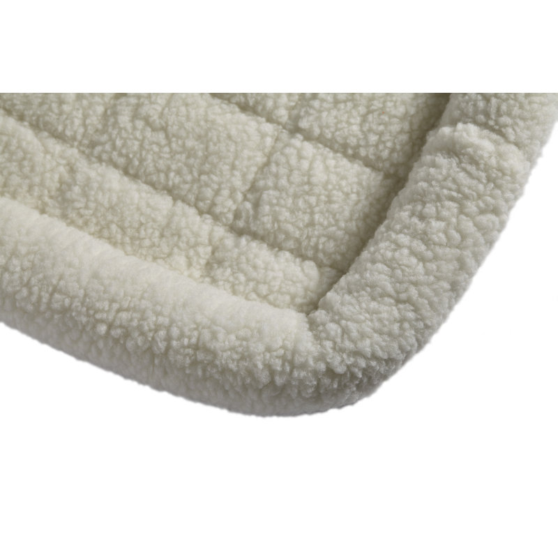 18-Inch White Fleece Bolstered Dog Bed