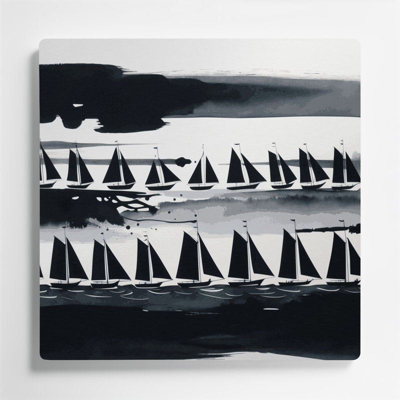 Art mural gris nautique, H 8 po x l 8 po