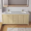 Meuble-lavabo double 72 po Aura avec plateau et dosseret en marbre d'ingénierie Aura-859022393