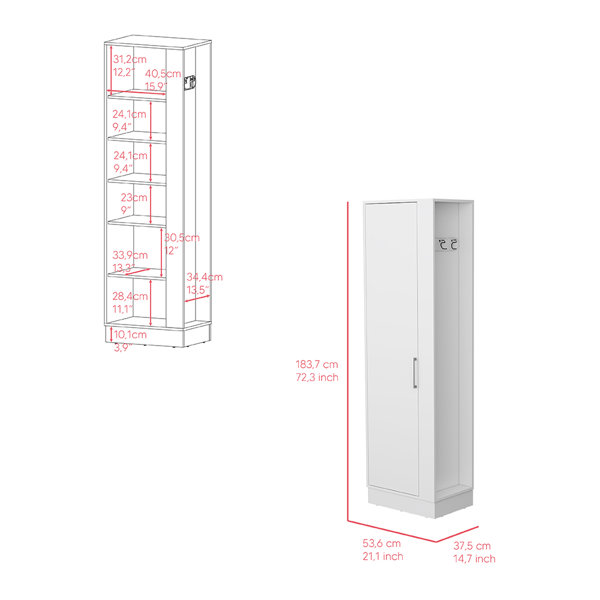 Storage Cabinet, Manika, White, Width x 21,10 Latitude Run