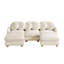 Canapé modulaire en U en forme de U à 5 places avec 2 repose-pieds et 6 coussins ronds, beige-133450613