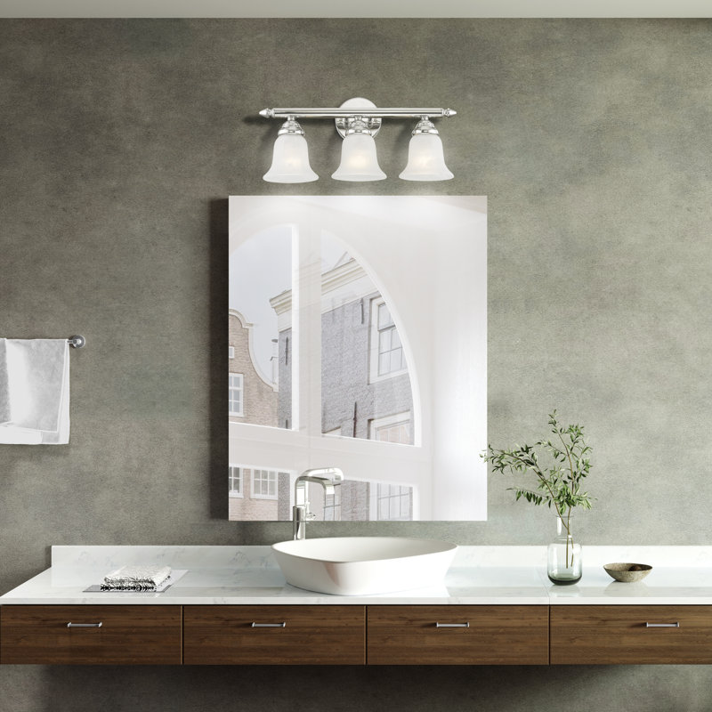 Barre d'éclairage de salle de bain 3 lumières à intensité variable Hardin, Chrome poli