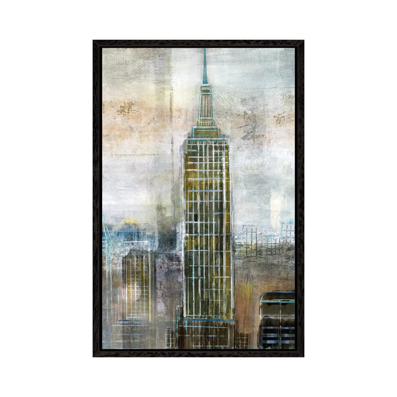 City Contrast 1 Piece Wall Art on Canvas, 152.5 cm H x 101.5 cm W, Black Framed