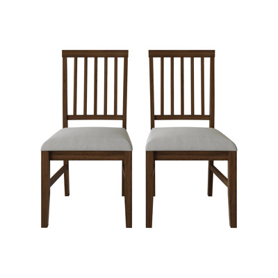 Wooden Dining Chair With Warm Grey Cover