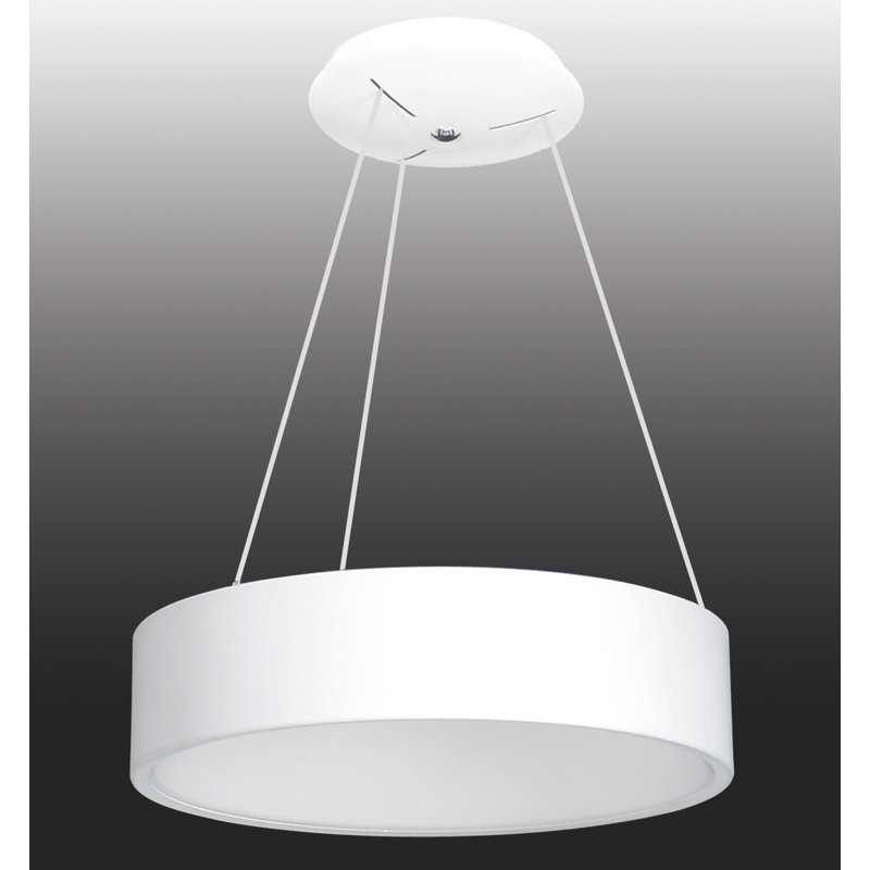 Tedesco 1 - Light LED Drum Pendant, White