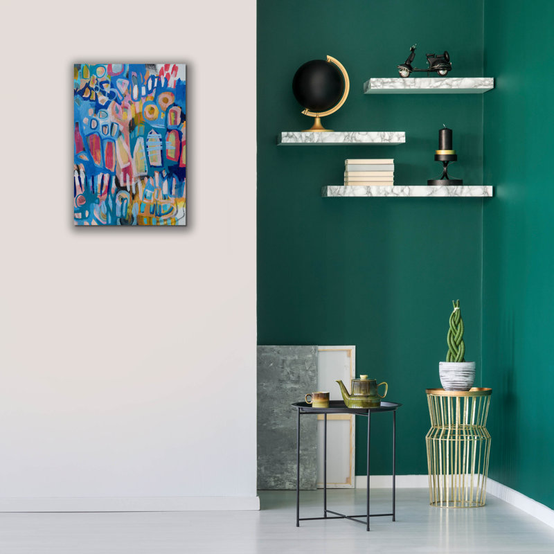 Toile épique Graffiti «Crazy Abstract Gardens No. 11» par Lindsey McAlister, art mural 18 po x 26 po
