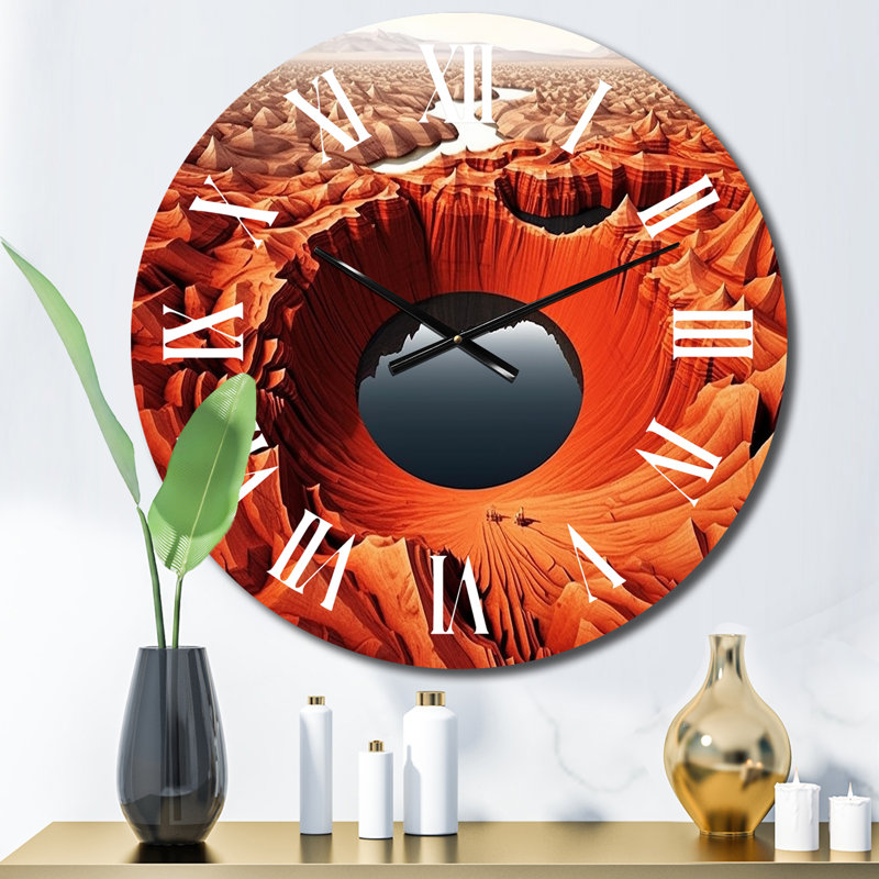 Horloge murale Mysterious Futuristic Desert Lake, Petit