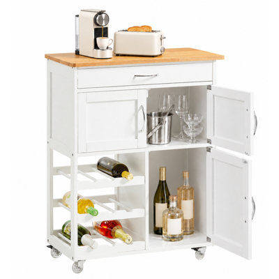 Rainer 67 cm W Kitchen Cart with Wheels