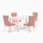 5 Piece Dining Room Set Includes a Rectangle Modern Dining Table and 4 Polyester Fabric Upholstered Parson Chairs, linen white-554851141-554851164