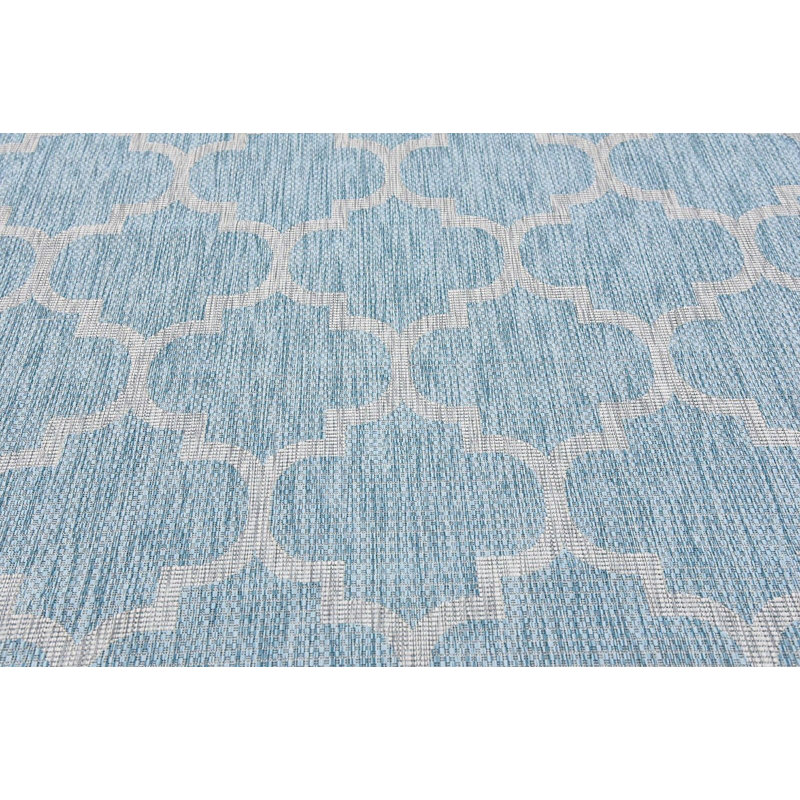 Tapis d'extérieur pour terrasse de couleur turquoise, Tapis de couloir 2 pi x 6 pi