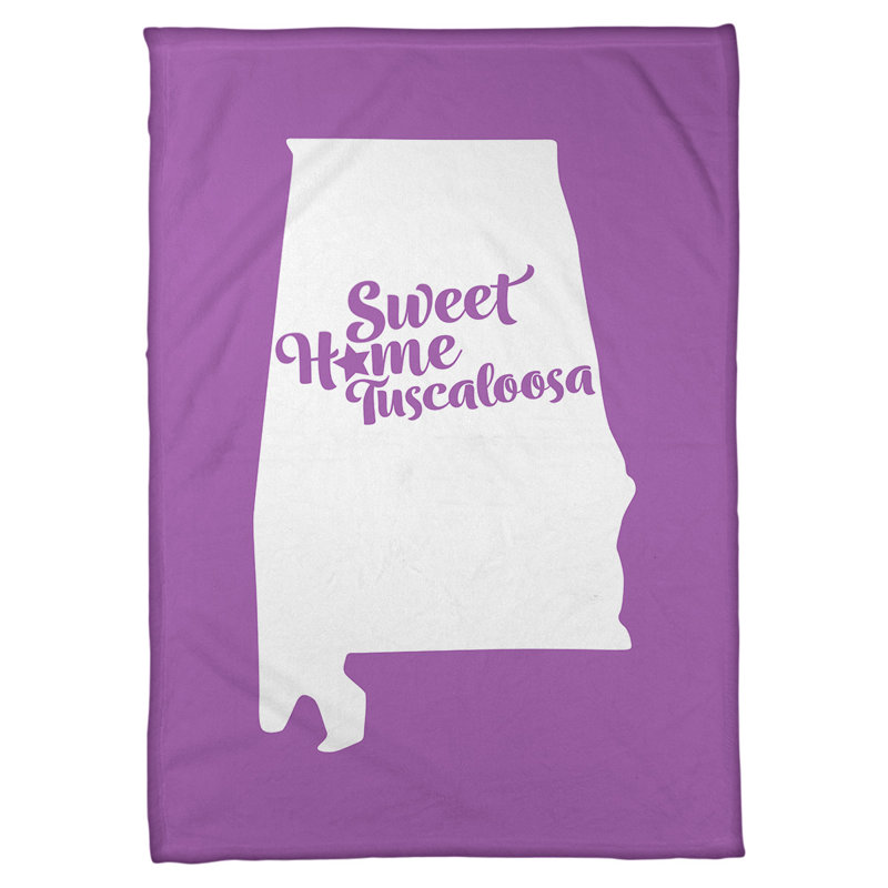 Jeté polaire tuscaloosa alabama, l 62,5 po x L 82,5 po, Violet