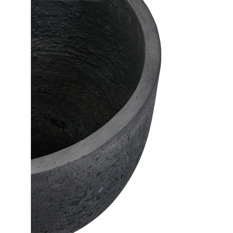 Pot à fleur en ciment noir Ebern Designs, H 7 po x l 11 po x P 11 po