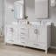 Meuble-lavabo double autoportant 72 po avec plateau en marbre de culture 72 po