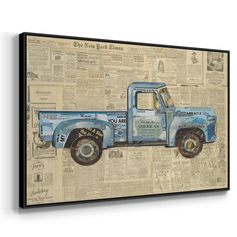 " George’s ’53 Ford ", Black Floater Framed Canvas, 25" H x 37" W x 2" D