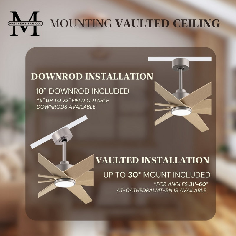 Ariella - Eight Blade Ceiling Fan - Integrated LED - Matte Black Finish - Matte White Blades, Brushed Nickel