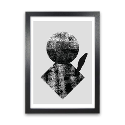 Graffiti Black And Grey Circle Leaf by Pixy Paper - Print