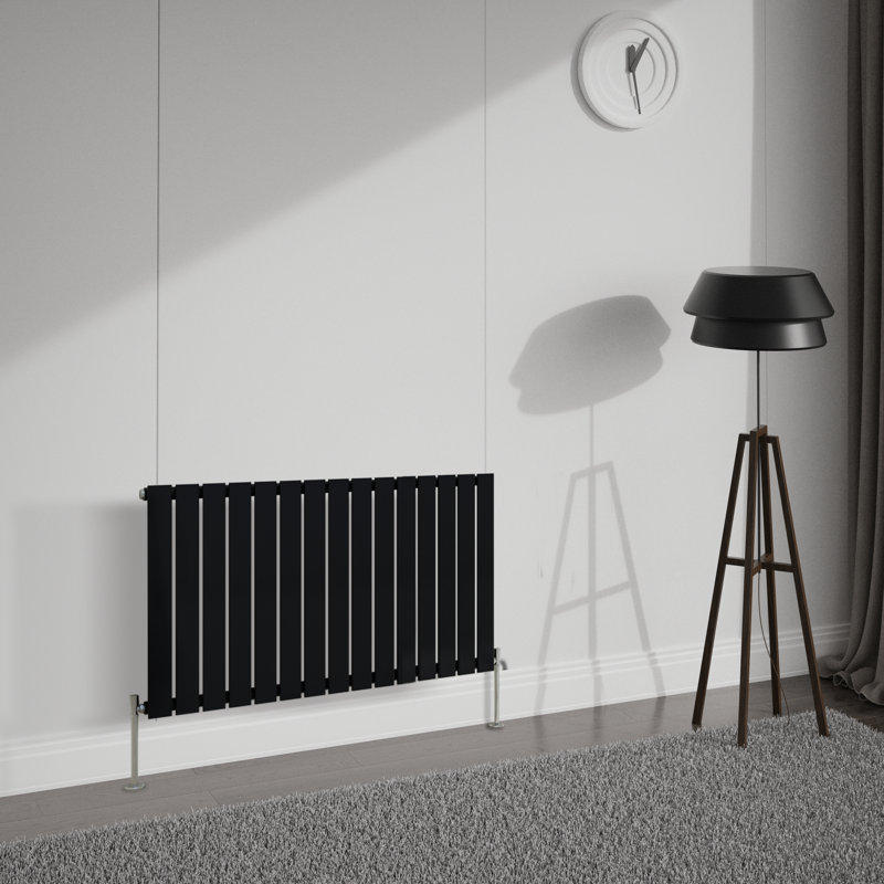 Shonta Horizontal Single Flat Panel Radiator, Normal Black, 60cm H x 102cm W