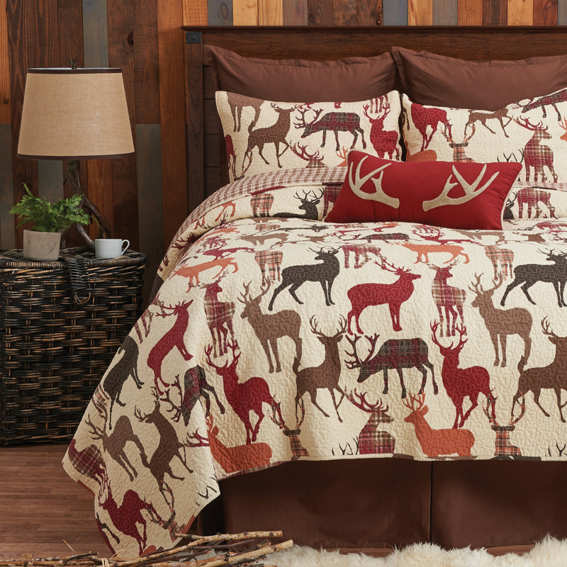 Colton King Brown Cotton Reversible Quilt Set