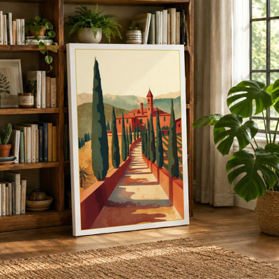 Tuscan Villa at Dusk Landscape - Wrapped Canvas