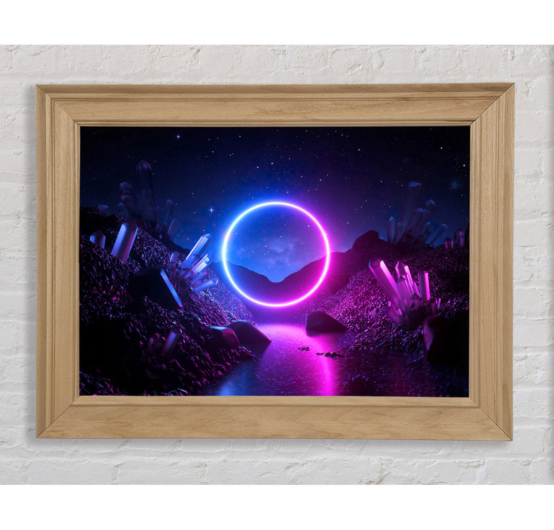 The Neon Circle World - Einzelne Bilderrahmen Kunstdrucke