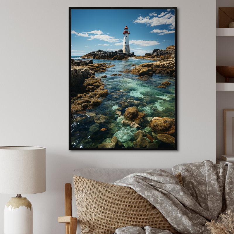 Photo sur toile, "Phares d'Acampo" par The Cliff, H 32 po x l 24 po x P 1 po, Cadre flottant noir