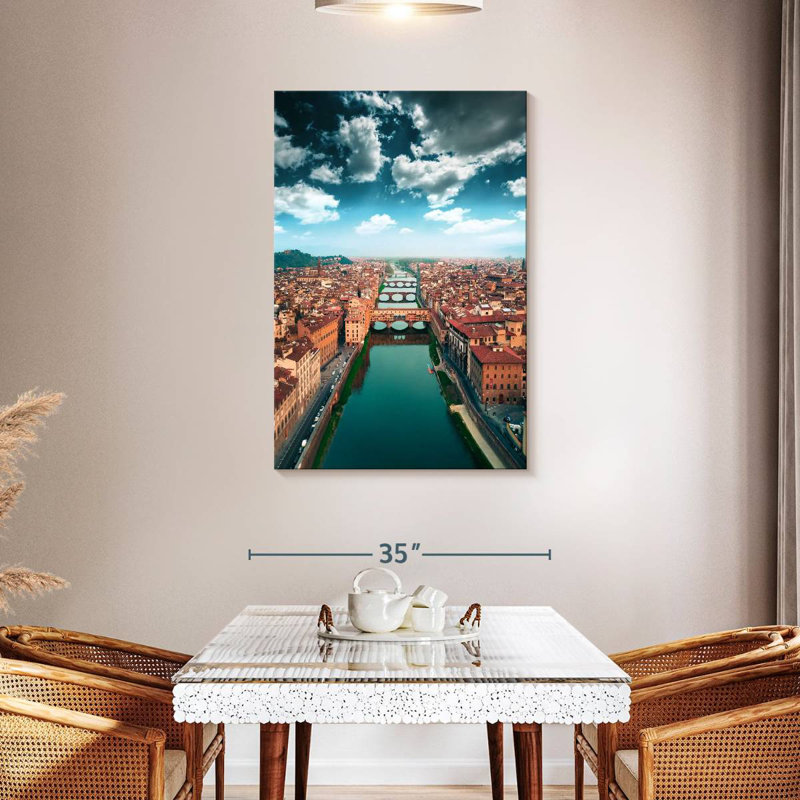 Aime Arno River In Florence, 45" H x 30" W