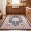 Tapis persan traditionnel audacieux en grès, couleur marine, ivoire, or, vert et rose, lavable à la machine, antidérapant, à poils courts, adapté à l'intérieur et à l'extérieur, idéal pour le salon, la chambre, la salle à manger, l'entrée, le couloir ou le bureau.-1576534570