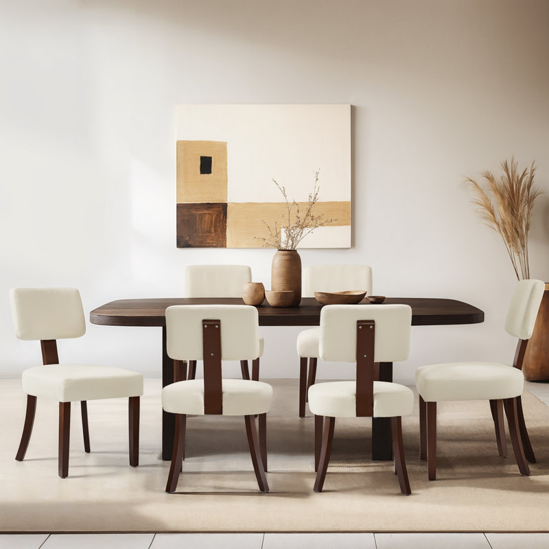 Chaise rembourrée Modern, Brun / bois brun foncé