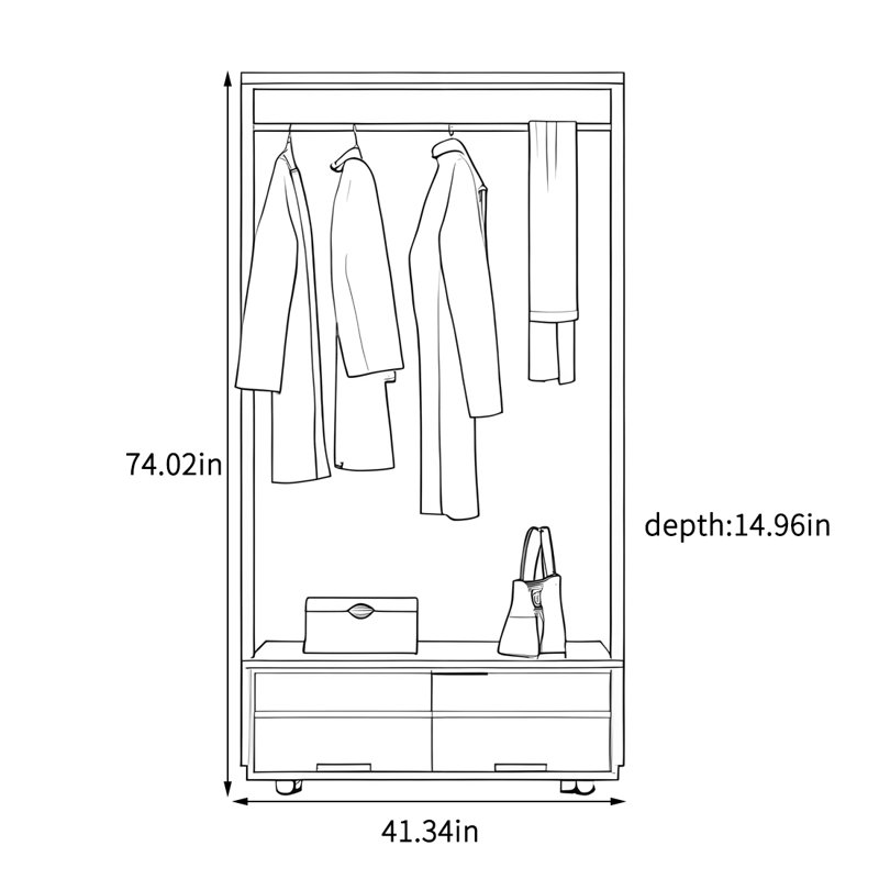 Versatile 360° Rotating Wardrobe with Storage