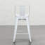 Tabouret de comptoir 24 po en métal de 24 po blanc - Design moderne avec dossier et repose-pieds incurvés pour un soutien imbattable, hauteur confort (2), finition élégante de style industriel