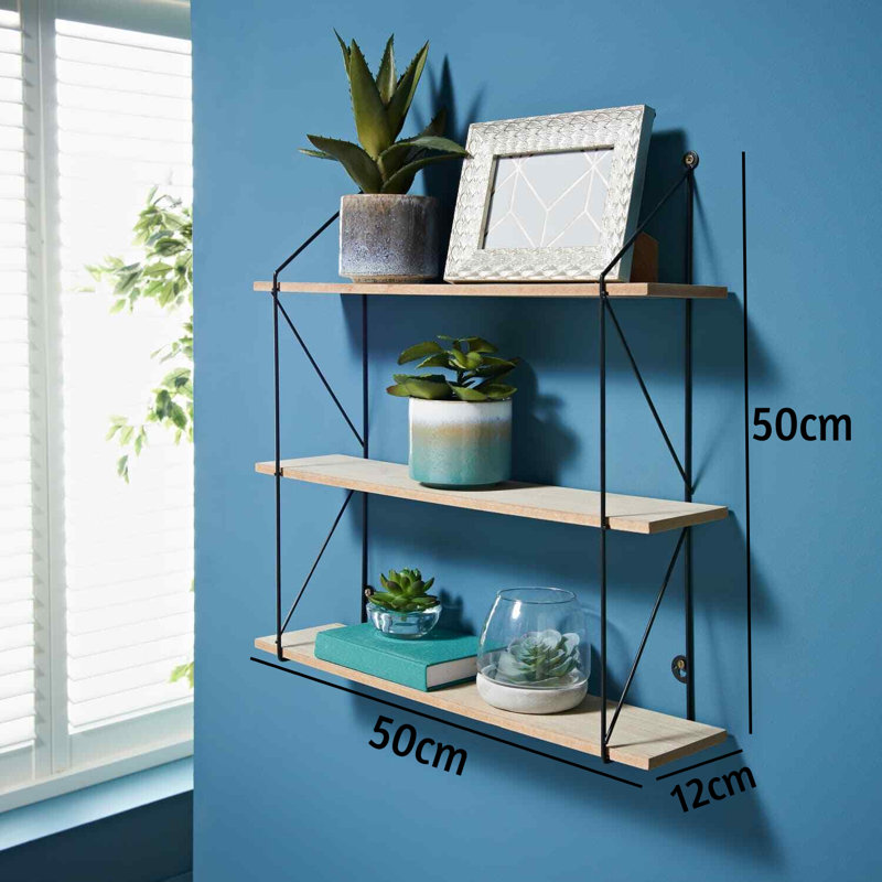 Brandace 3 Piece Tiered Shelf, Black