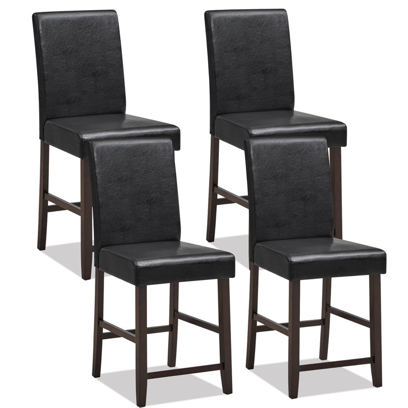 Allexus Bar Stool with Solid Wood Frame