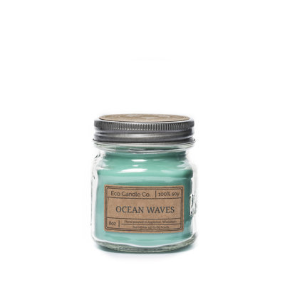 Ocean Waves Scented Jar Candle with Glass Holder