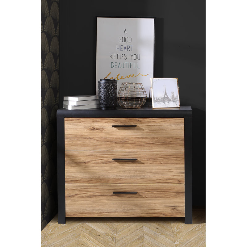 Celes 101cm W 3 - Drawer Chest of Drawers